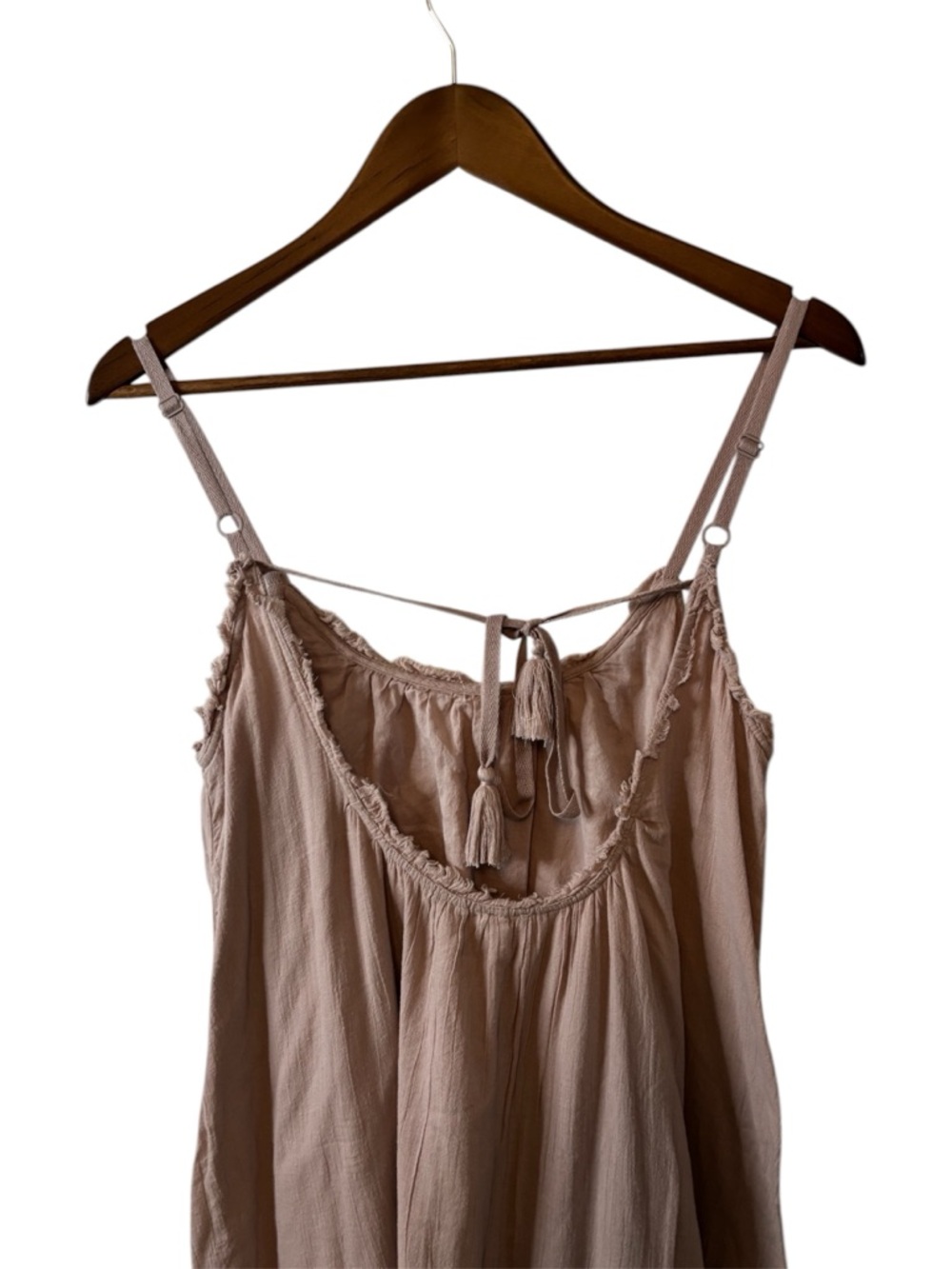 Aerie Dusty Rose CrochetTrim Maxi Dress Size XS 100% Cotton - Picture 8 of 10